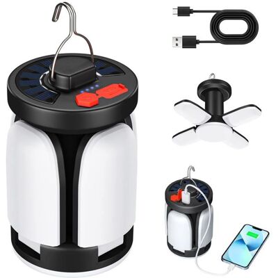 Lampe de camping - AIMOONSA - 3600mAh - 60 LED 6 modes - Panneaux pliables 360° - IP67 étanche - Publicité Lampe de camping - AIMOONSA - 3600mAh - 60 LED 6 modes - Panneaux pliables 360° - IP67 étanche - Publicité