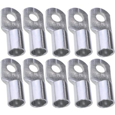 AIMOONSA Lot de 10 cosses à œillet tubulaire non isolées Ø8 mm — 50 mm² 45 mm alliage de cuivre (argent) Gris - Publicité AIMOONSA Lot de 10 cosses à œillet tubulaire non isolées Ø8 mm — 50 mm² 45 mm alliage de cuivre (argent) Gris - Publicité