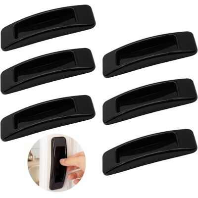 Poignées de porte coulissante - HANDEIU - Modèle Moderne - Autocollantes - Lot de 6 - Noir Noir - Publicité Poignées de porte coulissante - HANDEIU - Modèle Moderne - Autocollantes - Lot de 6 - Noir Noir - Publicité