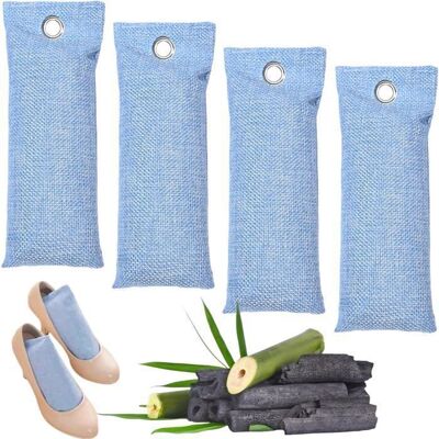 DMI Lot de 4 Sacs Désodorisants au Charbon de Bambou Naturel - Absorbent Odeurs Chaussures Purifient lAir pour Placard Maison Bleu - Publicité DMI Lot de 4 Sacs Désodorisants au Charbon de Bambou Naturel - Absorbent Odeurs Chaussures Purifient lAir pour Placard Maison Bleu - Publicité