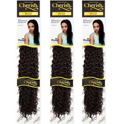 Cherish Bohemian Braid Bulk 22pouce Tresses de cheveux au crochet Couleur - OT30/ Lot de 3 - Publicité Cherish Bohemian Braid Bulk 22pouce Tresses de cheveux au crochet Couleur - OT30/ Lot de 3 - Publicité