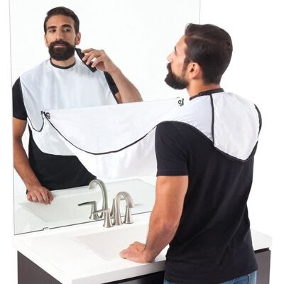 GOTOTOP GD02060-Tablier à Barbe Bavoir à Barbe Tablier Rasage Cape de Barbier Bavoir Rasage avec Ventouse Blanc - Beard Trimming Catcher - Publicité GOTOTOP GD02060-Tablier à Barbe Bavoir à Barbe Tablier Rasage Cape de Barbier Bavoir Rasage avec Ventouse Blanc - Beard Trimming Catcher - Publicité