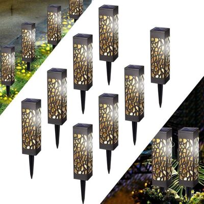AIMOONSA Lot de 8 lampes solaires extérieures LED IP65 - blanc chaud batterie rechargeable 6-8h sans fil - Publicité AIMOONSA Lot de 8 lampes solaires extérieures LED IP65 - blanc chaud batterie rechargeable 6-8h sans fil - Publicité