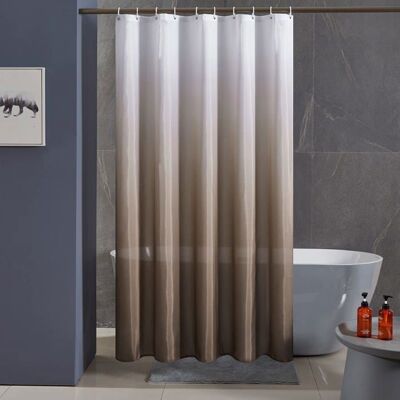 AIMOONSA Rideau de douche 200×200 cm Taupe dégradé - Polyester anti-moisissure imperméable (+12 crochets) Beige - Publicité AIMOONSA Rideau de douche 200×200 cm Taupe dégradé - Polyester anti-moisissure imperméable (+12 crochets) Beige - Publicité