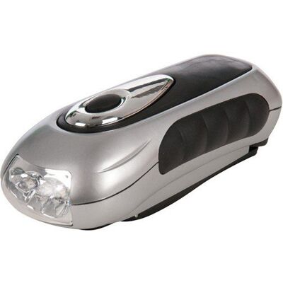 Lampe-torche à manivelle - AIMOONSA - 3 LED - 2 modes (1/3 LED) - Manivelle rétractable 1min=30min - Publicité Lampe-torche à manivelle - AIMOONSA - 3 LED - 2 modes (1/3 LED) - Manivelle rétractable 1min=30min - Publicité