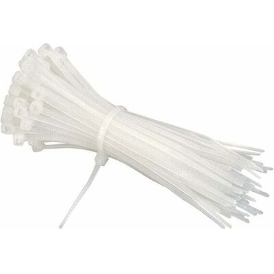 AIMOONSA Lot 600 colliers de serrage 200 x 25 mm en nylon blanc — résistance 8 kg Ø max 53 mm Blanc - Publicité AIMOONSA Lot 600 colliers de serrage 200 x 25 mm en nylon blanc — résistance 8 kg Ø max 53 mm Blanc - Publicité