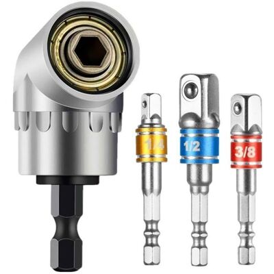 Adaptateur visseuse angle 105° - Embout 1/4 - Pour perceuse - Outil vissage - Accessoire espace réduit Lumiryn - Publicité Adaptateur visseuse angle 105° - Embout 1/4 - Pour perceuse - Outil vissage - Accessoire espace réduit Lumiryn - Publicité