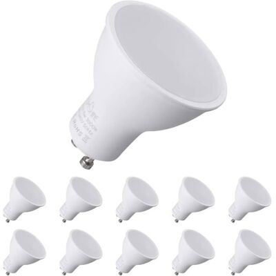 AIMOONSA Lot de 10 ampoules LED GU10 7W (équiv. 70W) 550 lm blanc chaud 3000K angle 120° Blanc - Publicité AIMOONSA Lot de 10 ampoules LED GU10 7W (équiv. 70W) 550 lm blanc chaud 3000K angle 120° Blanc - Publicité