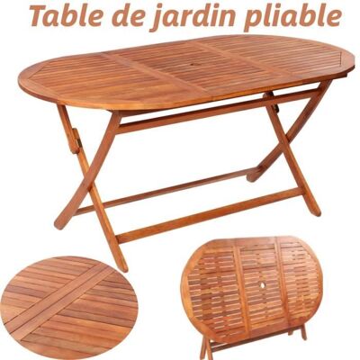 Table de jardin pliable - Bois dacacia massif - 160x85x75 cm Marron - Publicité Table de jardin pliable - Bois dacacia massif - 160x85x75 cm Marron - Publicité