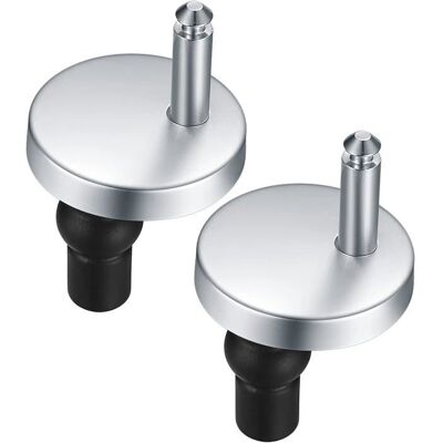 Charnières abattant WC - AIMOONSA - 45 mm - Inox & caoutchouc - Top-Fix universel - Lot 2 pièces Gris - Publicité Charnières abattant WC - AIMOONSA - 45 mm - Inox & caoutchouc - Top-Fix universel - Lot 2 pièces Gris - Publicité