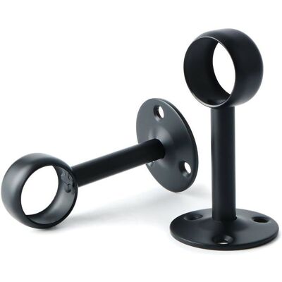 Support de Tringle à Rideaux - HANDEIU - Noir Mat - Acier Inoxydable - 2 Pcs - 25 mm Noir - Publicité Support de Tringle à Rideaux - HANDEIU - Noir Mat - Acier Inoxydable - 2 Pcs - 25 mm Noir - Publicité