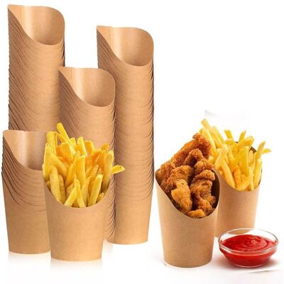 Gobelet Kraft Frite - 50 Pièces 350 ml - Cornet Pop Corn - Snack Fête Aucunely - Publicité Gobelet Kraft Frite - 50 Pièces 350 ml - Cornet Pop Corn - Snack Fête Aucunely - Publicité