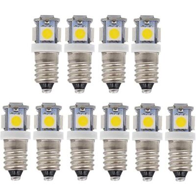 AIMOONSA Lot de 10 ampoules LED E10 12V 05W 50 lm — Blanc froid 30 x 11 mm Blanc - Publicité AIMOONSA Lot de 10 ampoules LED E10 12V 05W 50 lm — Blanc froid 30 x 11 mm Blanc - Publicité