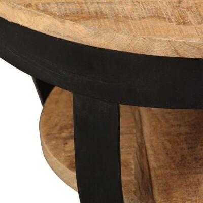 Table basse - VINGVO - Bois massif de manguier - Marron - Industriel - Loft - Rond Marron - Publicité Table basse - VINGVO - Bois massif de manguier - Marron - Industriel - Loft - Rond Marron - Publicité