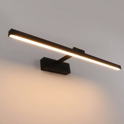 AIMOONSA Lampe miroir LED 50 cm 12W IP44 Noir - Blanc chaud 3000K 180° rotative aluminium Noir - Publicité AIMOONSA Lampe miroir LED 50 cm 12W IP44 Noir - Blanc chaud 3000K 180° rotative aluminium Noir - Publicité