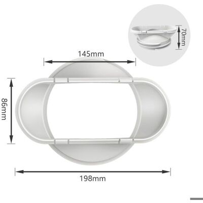 Interface buse plate pour climatiseur mobile - Tuyau évacuation chaleur 130/150 mm - Accessoire universel Lumiryn - Publicité Interface buse plate pour climatiseur mobile - Tuyau évacuation chaleur 130/150 mm - Accessoire universel Lumiryn - Publicité