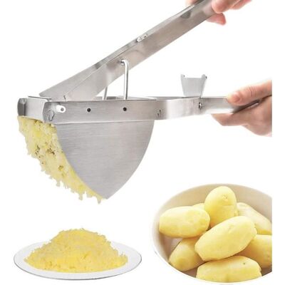 Presse PuréeProfessionnel Presse Pomme De Terre Acier Inoxydable pour Fruits et Légumes Puréepour Bananes/Patates Douces Gris - Publicité Presse PuréeProfessionnel Presse Pomme De Terre Acier Inoxydable pour Fruits et Légumes Puréepour Bananes/Patates Douces Gris - Publicité