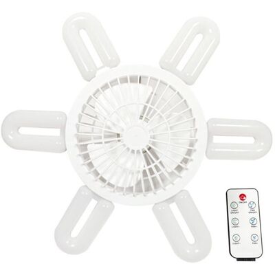 AIMOONSA Ventilateur de plafond LED pliable 16 pouces E27 60W - 4 vitesses télécommande lumière réglable Blanc - Publicité AIMOONSA Ventilateur de plafond LED pliable 16 pouces E27 60W - 4 vitesses télécommande lumière réglable Blanc - Publicité