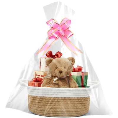 Panier Cadeau Tressé - 1 Pièce Kaki 30x20x12cm - Avec Rubans Sacs - Noël Mariage Aucunely - Publicité Panier Cadeau Tressé - 1 Pièce Kaki 30x20x12cm - Avec Rubans Sacs - Noël Mariage Aucunely - Publicité