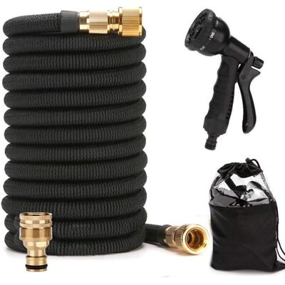 Tuyau darrosage extensible et flexible 100FT - Lot de 3 - Noir - 8 modes darrosage - Publicité Tuyau darrosage extensible et flexible 100FT - Lot de 3 - Noir - 8 modes darrosage - Publicité