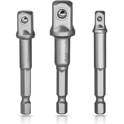 HANDEIU Adaptateurs Porte Douilles sur Perceuse Visseuse Clés à Choc.Lot de 3 Adaptateur Mandrin pans Carré 1/41/23/8en Chome Vanadium - Publicité HANDEIU Adaptateurs Porte Douilles sur Perceuse Visseuse Clés à Choc.Lot de 3 Adaptateur Mandrin pans Carré 1/41/23/8en Chome Vanadium - Publicité