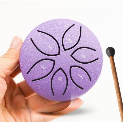 VIVIDMART Tambour à Langue 3 Pouces Acier Inoxydable 6 Touches - Instrument Musique Portable pour Yoga Méditation Camping (violet) Violet - Publicité VIVIDMART Tambour à Langue 3 Pouces Acier Inoxydable 6 Touches - Instrument Musique Portable pour Yoga Méditation Camping (violet) Violet - Publicité
