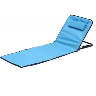 HANDEIU Chaise de plage réglable avec appuie-têteschaise longue dextérieur portable et durable tapis de camping pliable avec poignée Bleu - Publicité HANDEIU Chaise de plage réglable avec appuie-têteschaise longue dextérieur portable et durable tapis de camping pliable avec poignée Bleu - Publicité