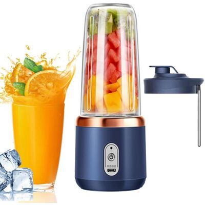 Blender portable 14oz mixeur à smoothies multifonctionnel 6 lames rechargeable pour smoothies shakes QIEDOVIEY Bleu - Publicité Blender portable 14oz mixeur à smoothies multifonctionnel 6 lames rechargeable pour smoothies shakes QIEDOVIEY Bleu - Publicité
