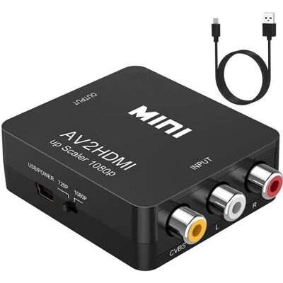Adaptateur RCA vers HDMIConvertisseur AV vers HDMI3RCA AV vers HDMI Convertisseurs pour Xbox PS4 PS3 PS2 TV STB VHS Caméra DVD - Publicité Adaptateur RCA vers HDMIConvertisseur AV vers HDMI3RCA AV vers HDMI Convertisseurs pour Xbox PS4 PS3 PS2 TV STB VHS Caméra DVD - Publicité