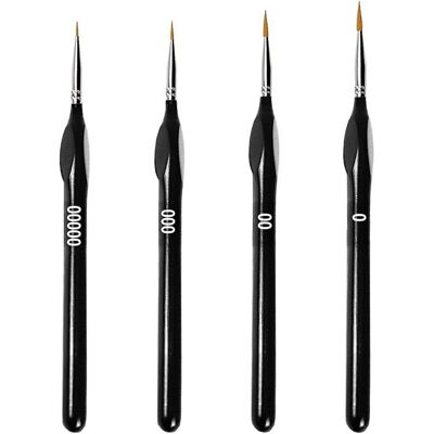HANDEIU Lot de 4 Pinceaux à Poils Fins pour Peinture Acrylique Peinture à Lhuile Modélisme Peinture par Numéro - Publicité HANDEIU Lot de 4 Pinceaux à Poils Fins pour Peinture Acrylique Peinture à Lhuile Modélisme Peinture par Numéro - Publicité