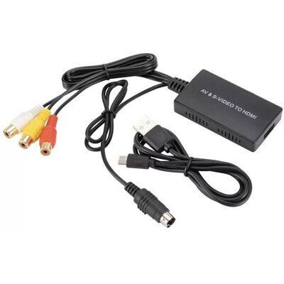 LYERCW Convertisseur vidéo AV+S vers HDMI (1 pièce) adaptateur AV vers HDMI convertisseur RCA vers HDMI compatible 1080p - Publicité LYERCW Convertisseur vidéo AV+S vers HDMI (1 pièce) adaptateur AV vers HDMI convertisseur RCA vers HDMI compatible 1080p - Publicité