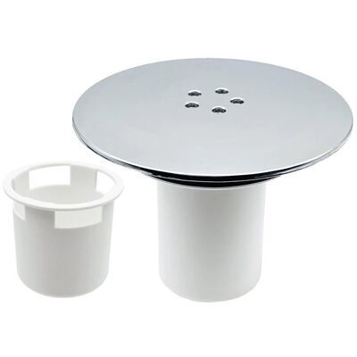 AIMOONSA Bonde de douche universelle 90 mm chromée avec gobelet blanc — Hauteur 86 mm 115×115 mm Blanc - Publicité AIMOONSA Bonde de douche universelle 90 mm chromée avec gobelet blanc — Hauteur 86 mm 115×115 mm Blanc - Publicité