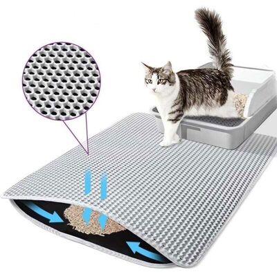 Tapis de litière pour chat - AIMOONSA - 45x60x14 cm - Imperméable - Antidérapant - Nid dabeille Gris - Publicité Tapis de litière pour chat - AIMOONSA - 45x60x14 cm - Imperméable - Antidérapant - Nid dabeille Gris - Publicité