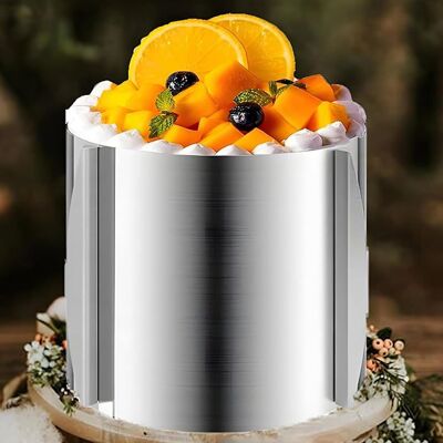 HANDEIU Anneau Réglable pour Gâteaux 16-30cmMoule en Acier Inoxydable 15 cm De HautOutil Précis pour Gâteaux RondsDesserts Et Tartes Gris - Publicité HANDEIU Anneau Réglable pour Gâteaux 16-30cmMoule en Acier Inoxydable 15 cm De HautOutil Précis pour Gâteaux RondsDesserts Et Tartes Gris - Publicité