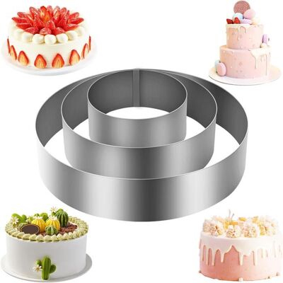 Moules à pâtisserie - HANDEIU - 10/15/20 cm - Acier inoxydable - Antiadhésif - Empilable Gris - Publicité Moules à pâtisserie - HANDEIU - 10/15/20 cm - Acier inoxydable - Antiadhésif - Empilable Gris - Publicité