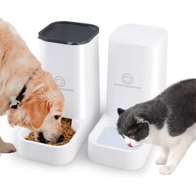 Distributeur Automatique - HANDEIU - 2 Unités - 38 L - Sans BPA - Pour Chats et Chiens Blanc - Publicité Distributeur Automatique - HANDEIU - 2 Unités - 38 L - Sans BPA - Pour Chats et Chiens Blanc - Publicité