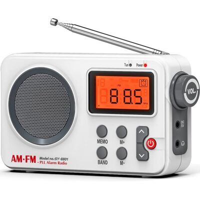 HANDEIU Petite Radio Portable FM/AM (MW)Transistor Radio avec Une Excellente Réception et Une Qualité Sonore Elevée Blanc - Publicité HANDEIU Petite Radio Portable FM/AM (MW)Transistor Radio avec Une Excellente Réception et Une Qualité Sonore Elevée Blanc - Publicité