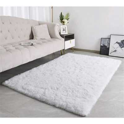 AIMOONSA Tapis moelleux rectangulaire 80x120 cm - Blanc antidérapant moderne Blanc - Publicité AIMOONSA Tapis moelleux rectangulaire 80x120 cm - Blanc antidérapant moderne Blanc - Publicité