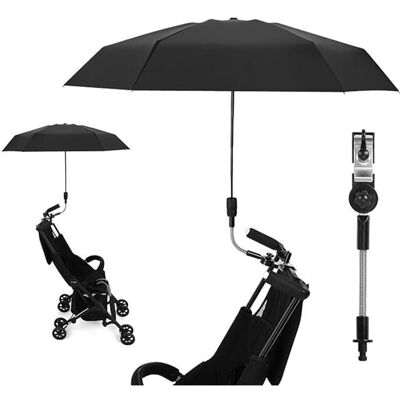 Ombrelle Poussette Bébé - Diamètre 90 cm UV50+ avec Pince Bras Réglables Cuneary - Publicité Ombrelle Poussette Bébé - Diamètre 90 cm UV50+ avec Pince Bras Réglables Cuneary - Publicité