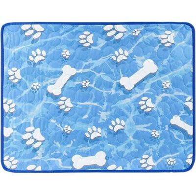HANDEIU Lit rafraîchissant pour chien Tapis de refroidissement respirant pour animaux de compagnie Accessoires portables pour temps chaud Bleu - Publicité HANDEIU Lit rafraîchissant pour chien Tapis de refroidissement respirant pour animaux de compagnie Accessoires portables pour temps chaud Bleu - Publicité