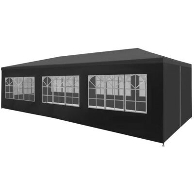 Tente de réception - Anthracite - 3 x 9 m - Résistance aux UV - Montage facile - Autoportante Noir - Publicité Tente de réception - Anthracite - 3 x 9 m - Résistance aux UV - Montage facile - Autoportante Noir - Publicité