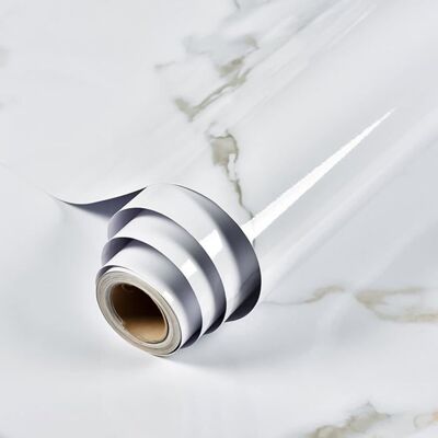 AIMOONSA Film adhésif meuble effet marbre gris/blanc 40 x 500 cm – PVC imperméable autocollant décoratif Gris - Publicité AIMOONSA Film adhésif meuble effet marbre gris/blanc 40 x 500 cm – PVC imperméable autocollant décoratif Gris - Publicité