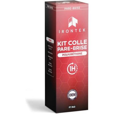 IRONTEK Kit colle pare-brise PU 1 cartouche + primaire + tampon + lingette – noir libération véhicule 1h Noir - Publicité IRONTEK Kit colle pare-brise PU 1 cartouche + primaire + tampon + lingette – noir libération véhicule 1h Noir - Publicité