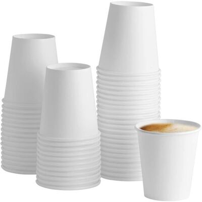 DMI 200 Gobelets Jetables Papier 220ml 7.5oz Blancs Qualité Supérieure Pour Boissons Chaudes Froides Café à Emporter Blanc - Publicité DMI 200 Gobelets Jetables Papier 220ml 7.5oz Blancs Qualité Supérieure Pour Boissons Chaudes Froides Café à Emporter Blanc - Publicité