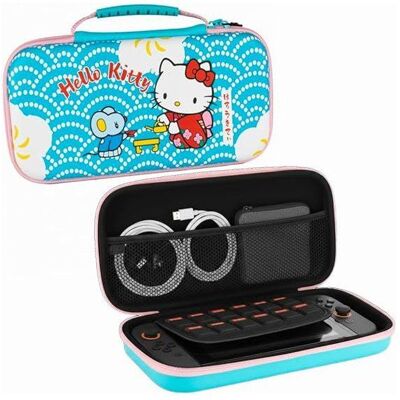 Housse de protection et transport console - Nintendo Switch 2 - Konixt Hello Kitty - Filet rangement accessoires - Motif thé - Bleu Bleu - Publicité Housse de protection et transport console - Nintendo Switch 2 - Konixt Hello Kitty - Filet rangement accessoires - Motif thé - Bleu Bleu - Publicité