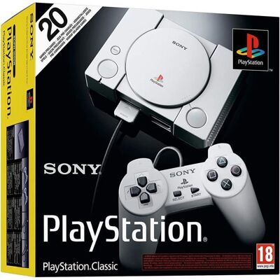 Console de jeux - Sony - PlayStation Classic - Couleur blanche - Jeux inclus: Final Fantasy VII GTA Blanc - Publicité Console de jeux - Sony - PlayStation Classic - Couleur blanche - Jeux inclus: Final Fantasy VII GTA Blanc - Publicité