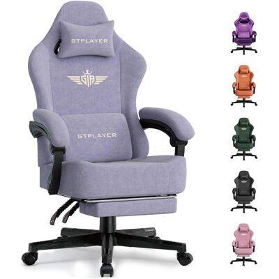 Chaise Gaming - GTPLAYER - Ergonomique et respirante - Tissu supérieur - Dossier inclinable 160° - Rembourrage à ressorts Violet - Publicité Chaise Gaming - GTPLAYER - Ergonomique et respirante - Tissu supérieur - Dossier inclinable 160° - Rembourrage à ressorts Violet - Publicité