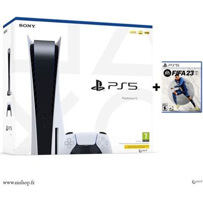 Console salon - Sony - PlayStation 5 Edition Standard - 825 Go - Blanc - FIFA 23 PS5 Blanc - Publicité Console salon - Sony - PlayStation 5 Edition Standard - 825 Go - Blanc - FIFA 23 PS5 Blanc - Publicité