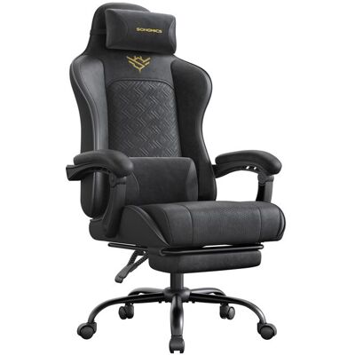 Chaise Gaming - SONGMICS - Ergonomique - Repose-Pieds - Noir dEncre Noir - Publicité Chaise Gaming - SONGMICS - Ergonomique - Repose-Pieds - Noir dEncre Noir - Publicité