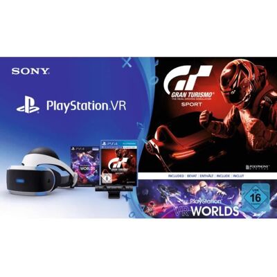 Sony PlayStation VR + PS Camera + PS VR Worlds + GT Sport Casque de visualisation dédié Noir Blanc 100° Monotone OLED Noir - Publicité Sony PlayStation VR + PS Camera + PS VR Worlds + GT Sport Casque de visualisation dédié Noir Blanc 100° Monotone OLED Noir - Publicité